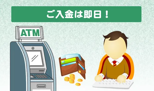 ご入金は即日