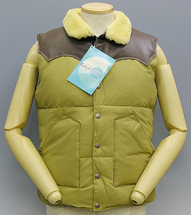 シュガーケーン レザーヨークダウンベスト