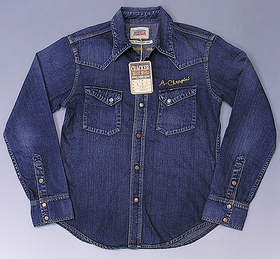 クラッカー チェーン刺繍デニムシャツ