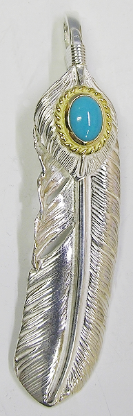 ゴローズ 金縄ターコイズ特大フェザー