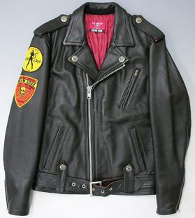 クリームソーダ 赤襟レザーライダース