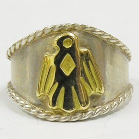 goro’s(ゴローズ)K18イーグル付SV縄目リング