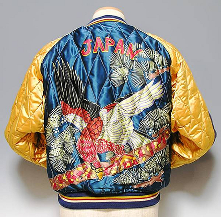 東洋　スカジャン　M11136　鷹×日本地図