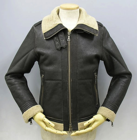 バーバリーブラックレーベル ムートンアビエータージャケット