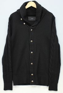 エイケイエム(AKM) ケーブルショールカーディガン イタリアコットン エミルコトーニ (cable shawl cardigan ITALY COTTON by EMILCOTONI)