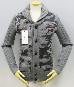 エイケイエム(AKM) ゼニア・バルファ社キャッシュウールケーブルショールカーディガン(cash wool by ZEGNA BARUFFA cable shawl cardigan)