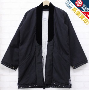 visvim(ヴィズヴィム) 16AW DOTERA COAT WOOL STRIPE（SILK）ドテラ ウールジャケットコート ブラック