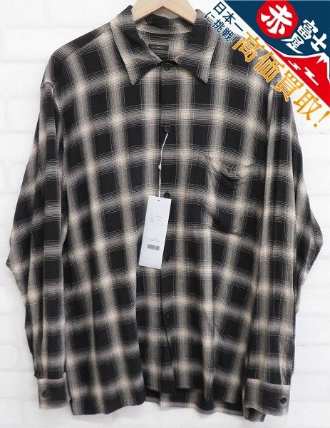 X01-02008 レーヨンチェックオープンカラーシャツ