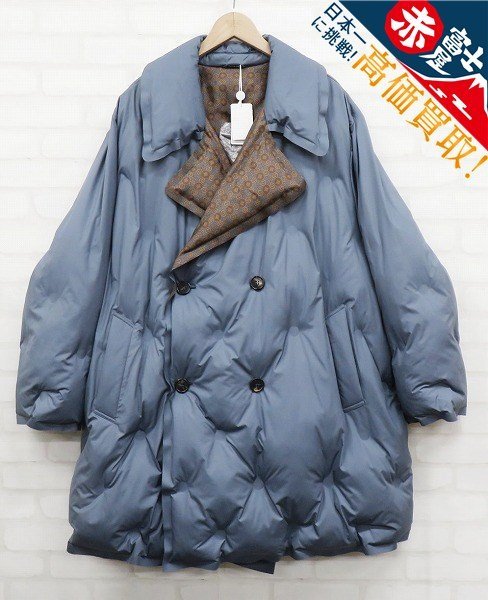 Maison Margiela 1 PADDED KABAN COAT WITH ABSTRACT PATTEREND LINING